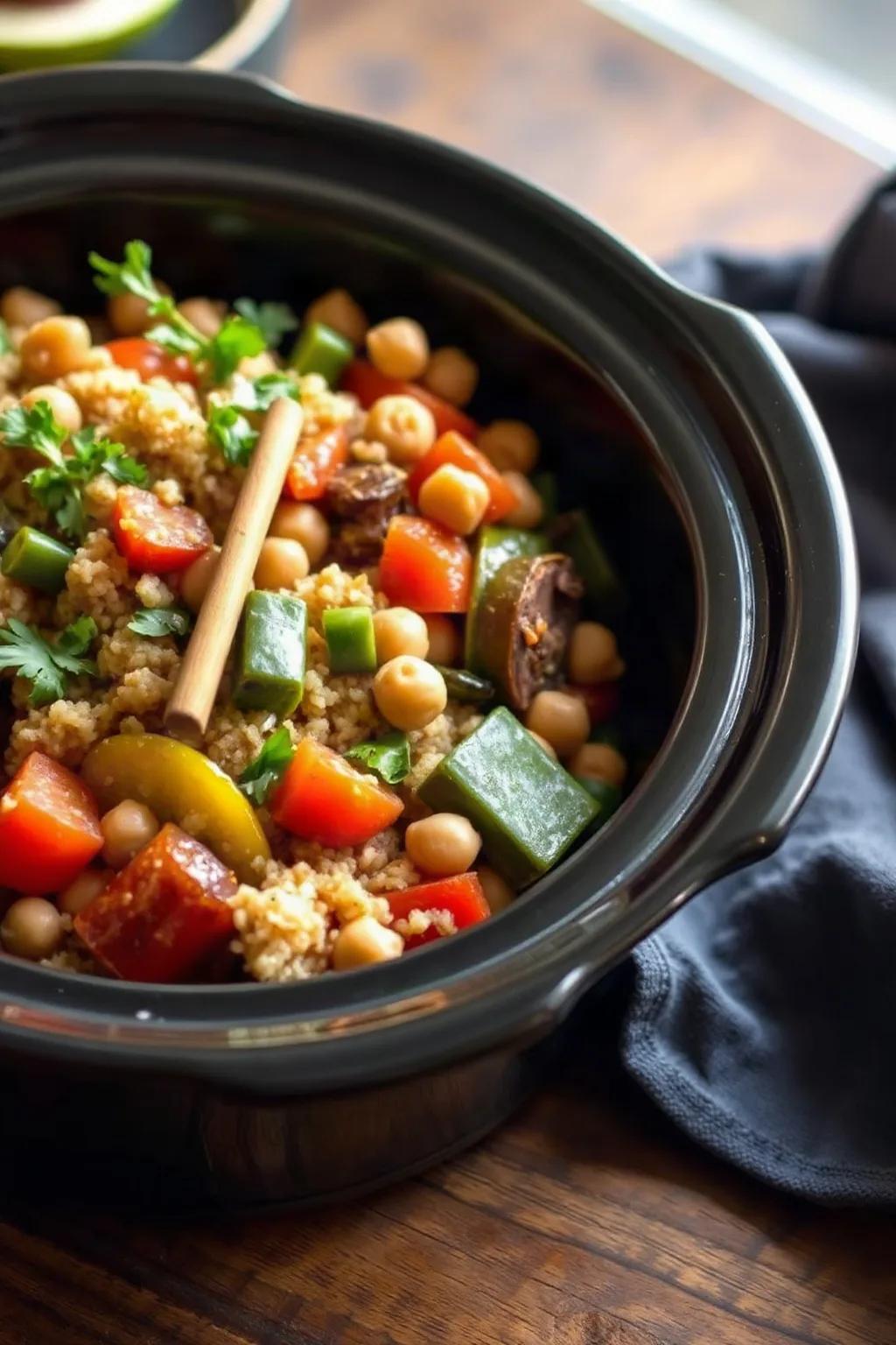Slow Cooker Vegetable and Chickpea Couscous