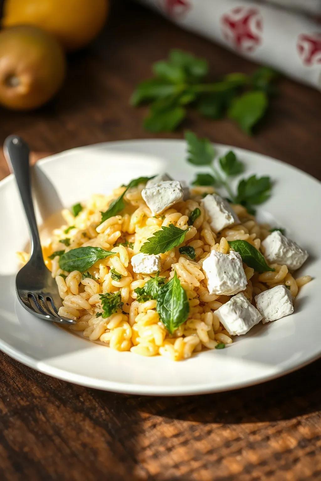 Lemon Orzo Salad with Feta