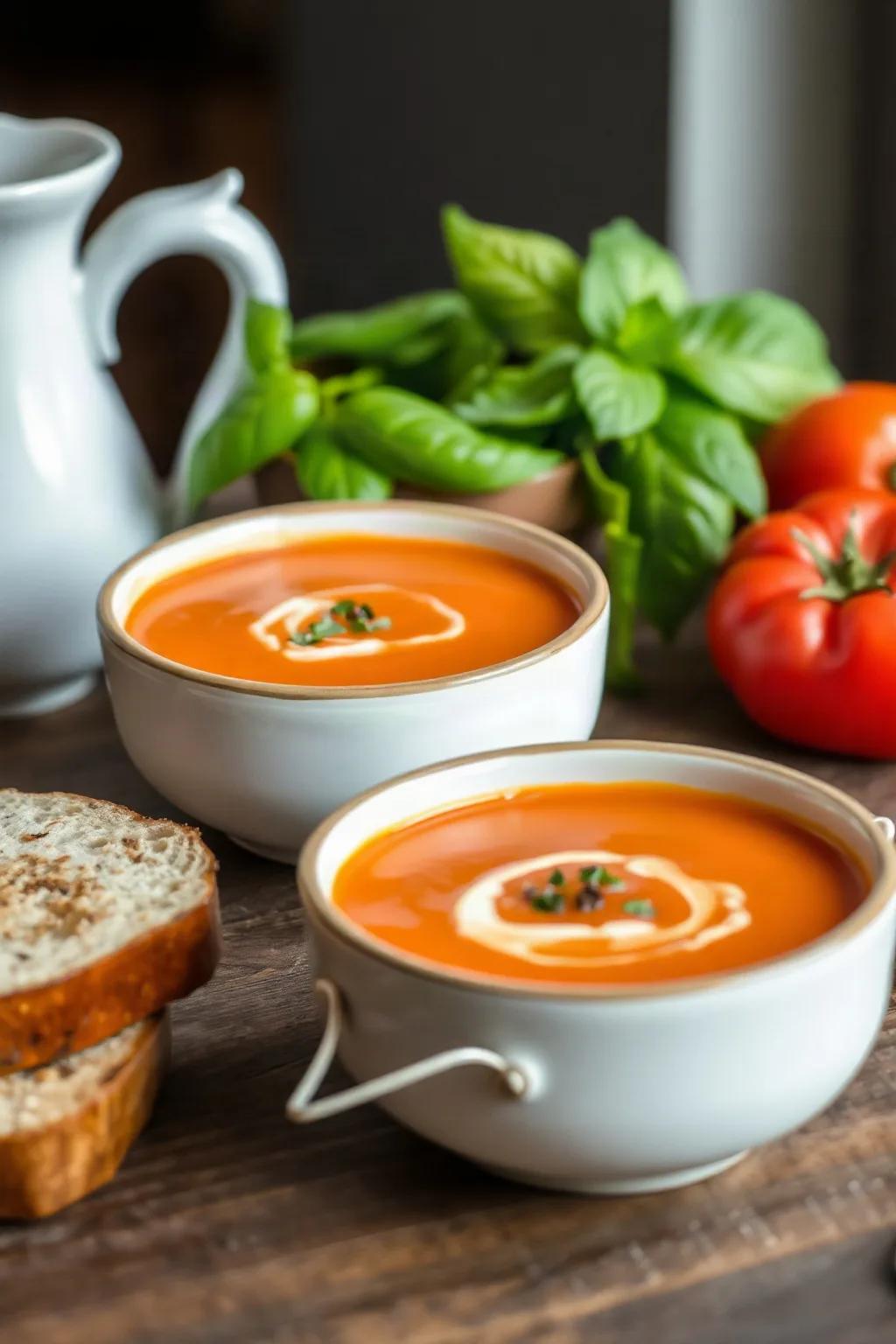 Roasted Tomato Soup with Confit Garlic