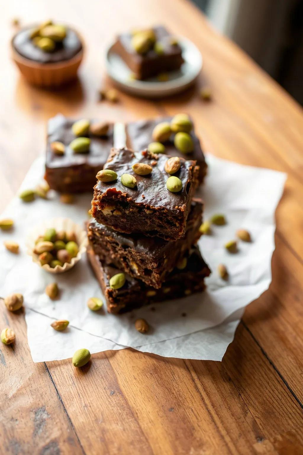 Pistachio Brownies Chocolate Dubai Style