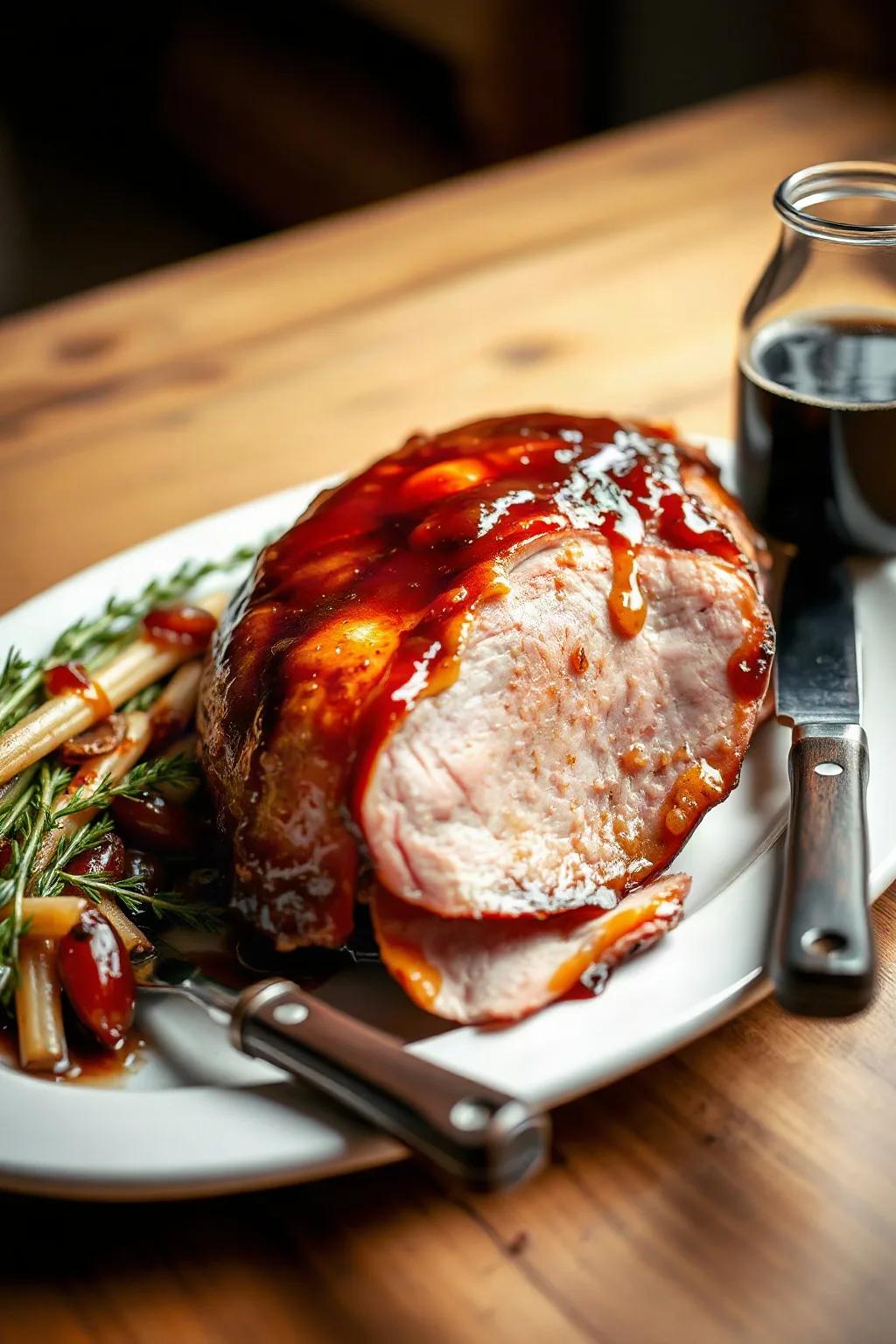 Jamón con Maple y Cerveza en Olla de Cocción Lenta