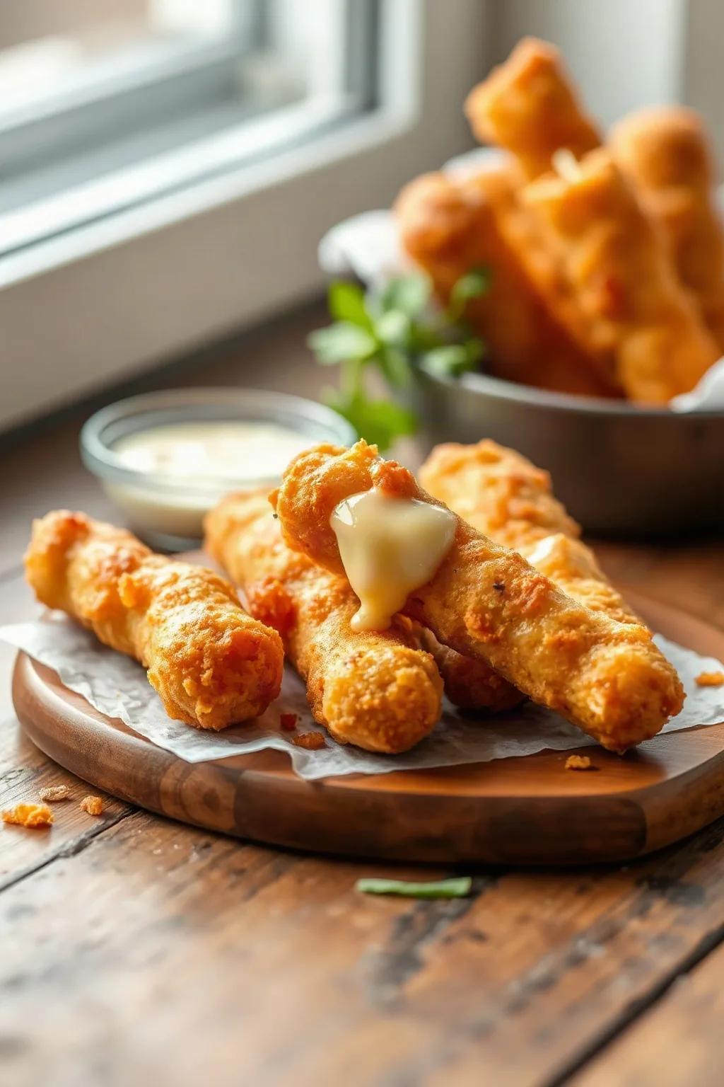 Bâtonnets de fromage à la friteuse à air chaud