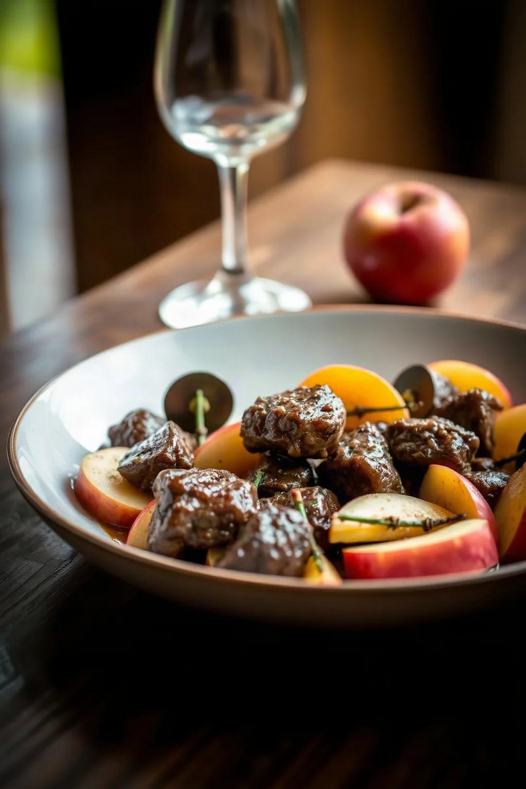 Hígados de Pollo con Manzanas y Jerez