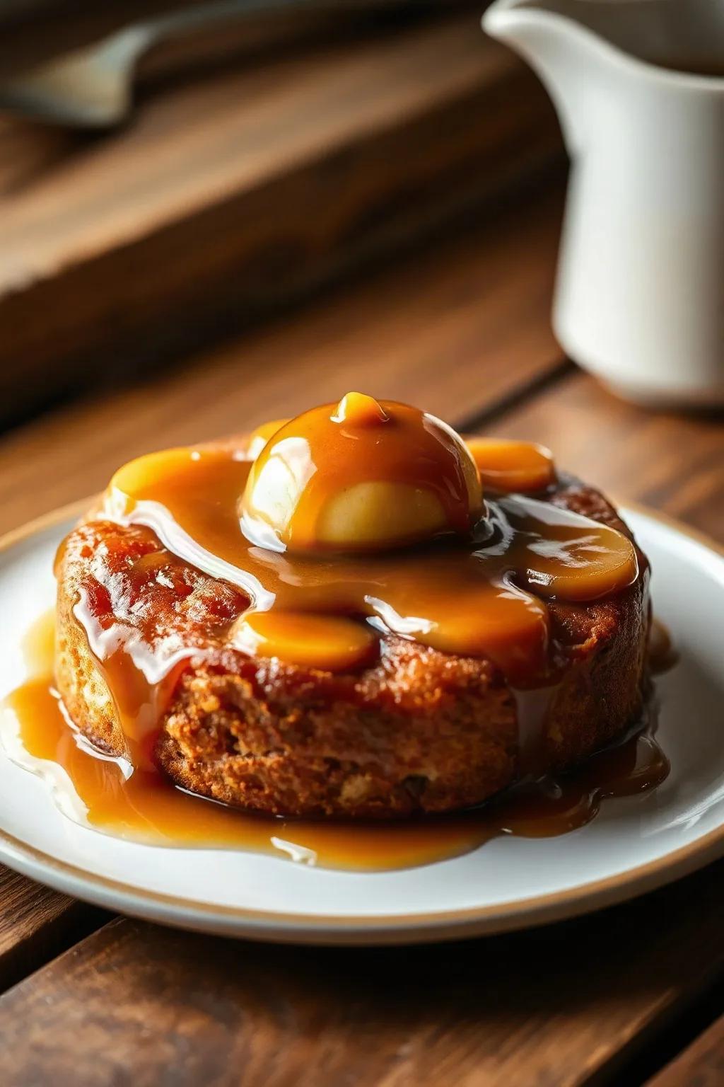 Apple Upside-Down Cake with Caramel Sauce