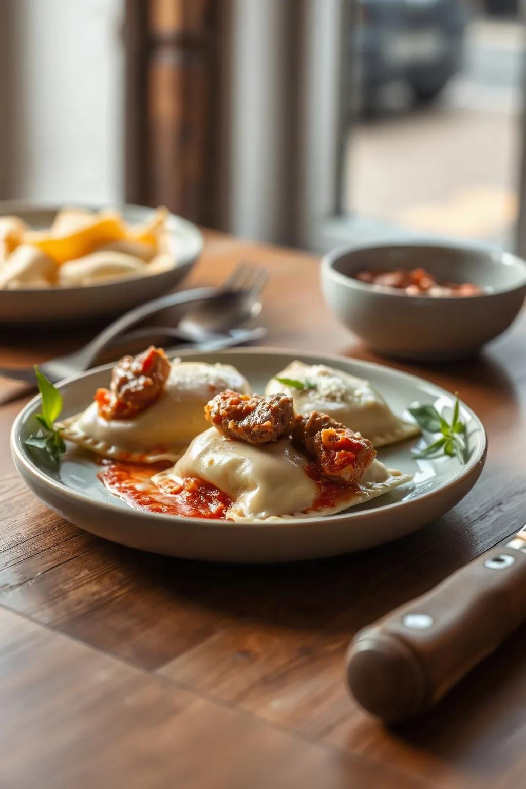 Raviolis à la saucisse et à la ricotta