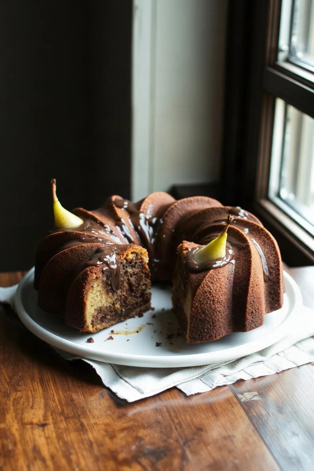 Pear and Chocolate Bundt Cake