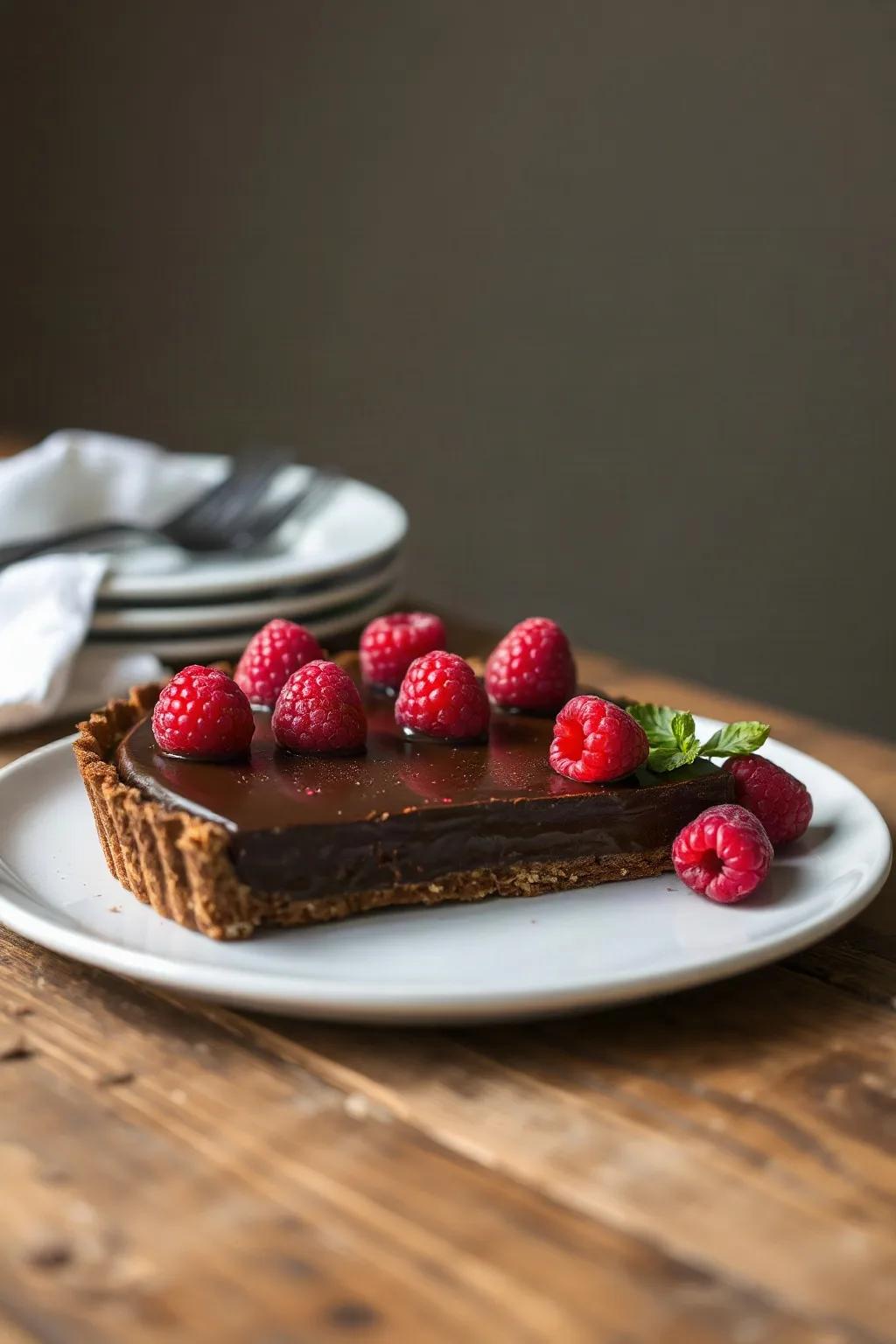 Chocolate Raspberry Ganache Tart