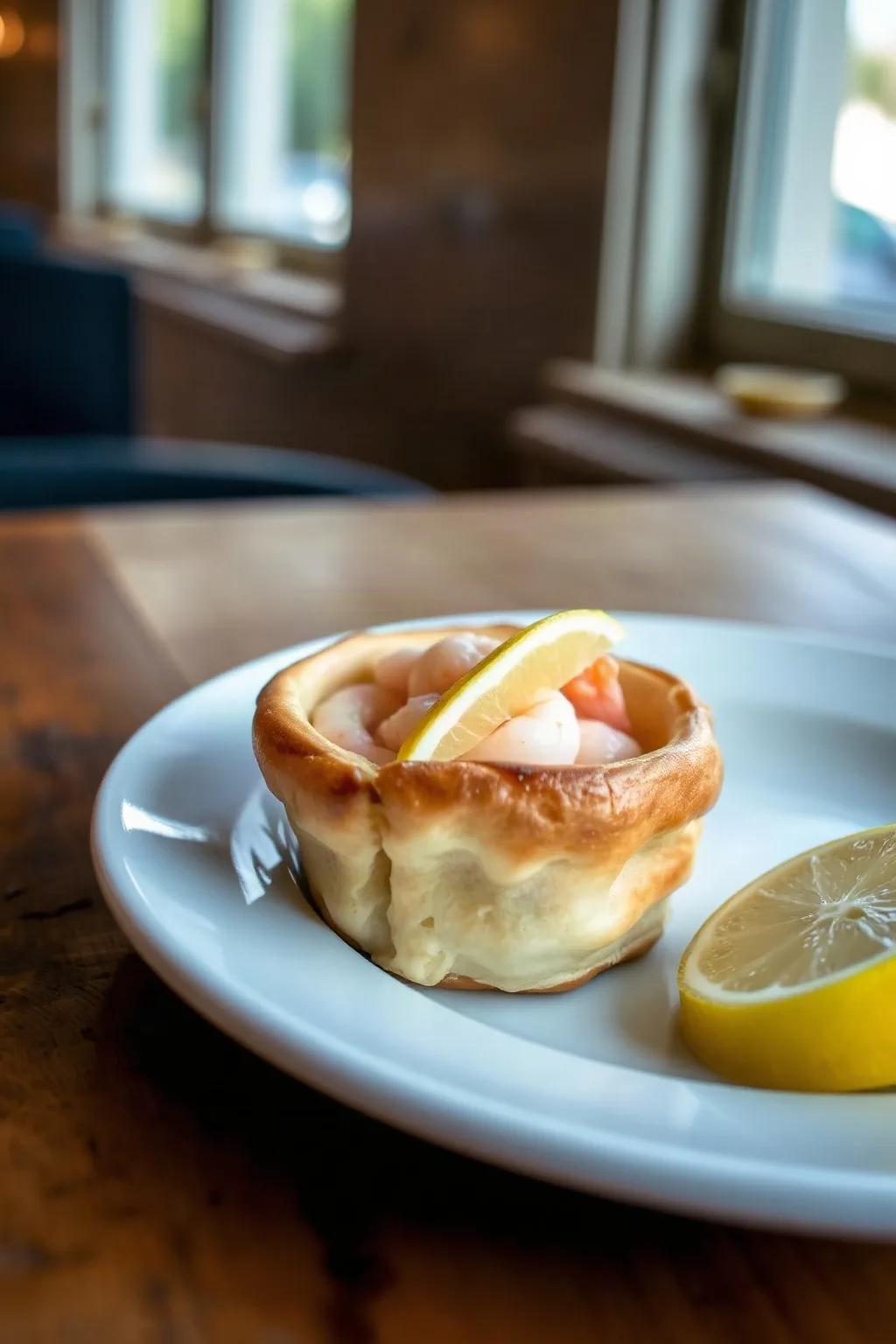 Vol-au-vent au saumon aux crevettes et au citron