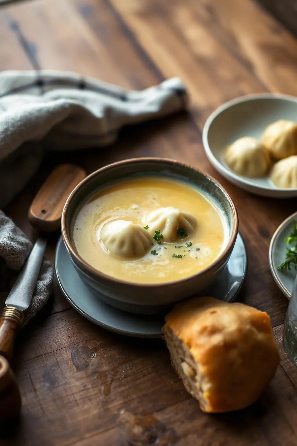 Corn Soup with Coconut Milk and Dumplings