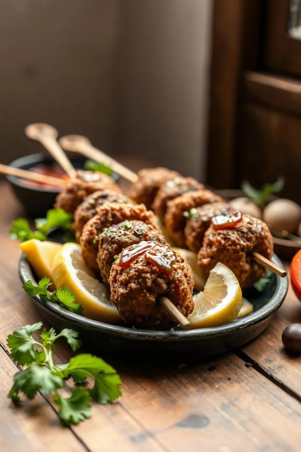 Délicieux Keftas sur Brochettes