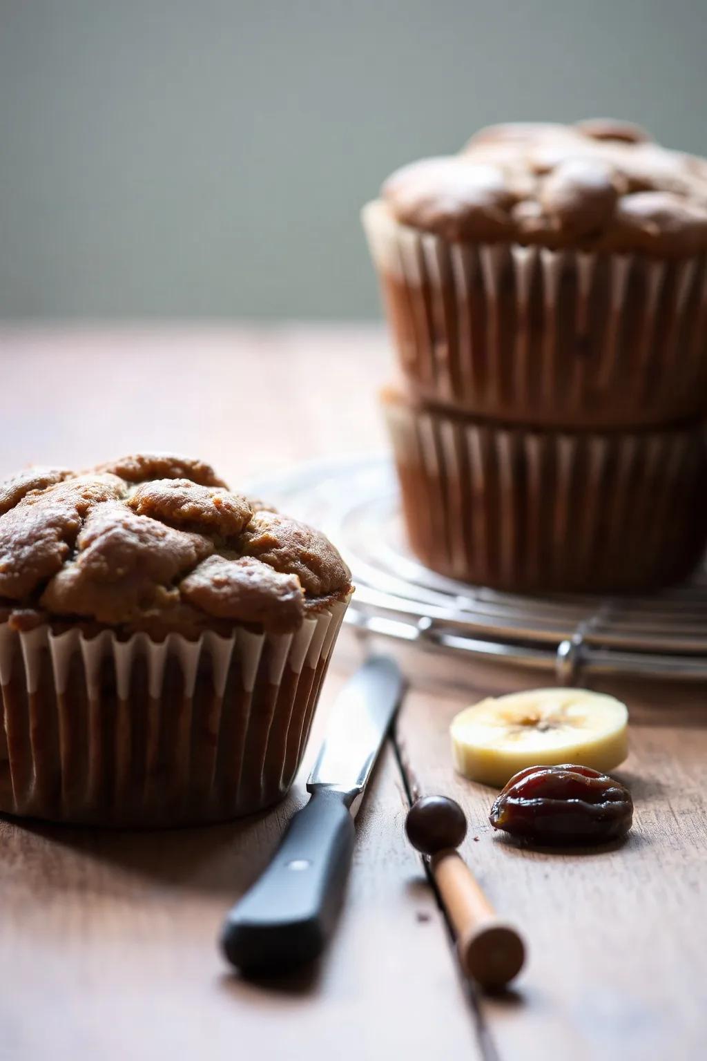 Healthy Banana and Date Muffins