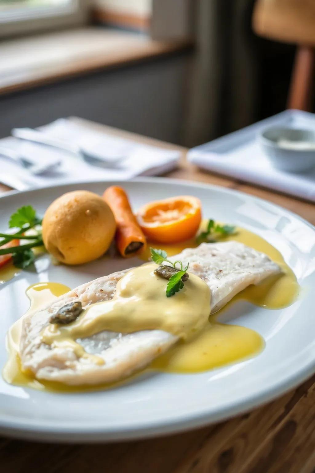 Filet de sole et sauce mayonnaise citron anchois