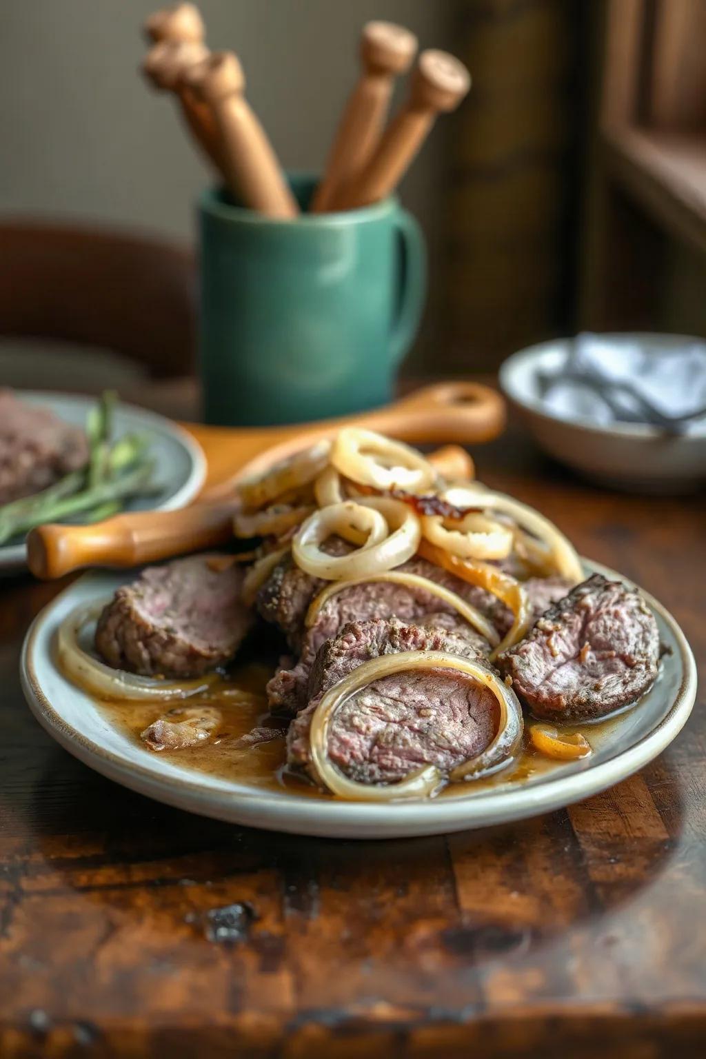 Roast Beef with Onions