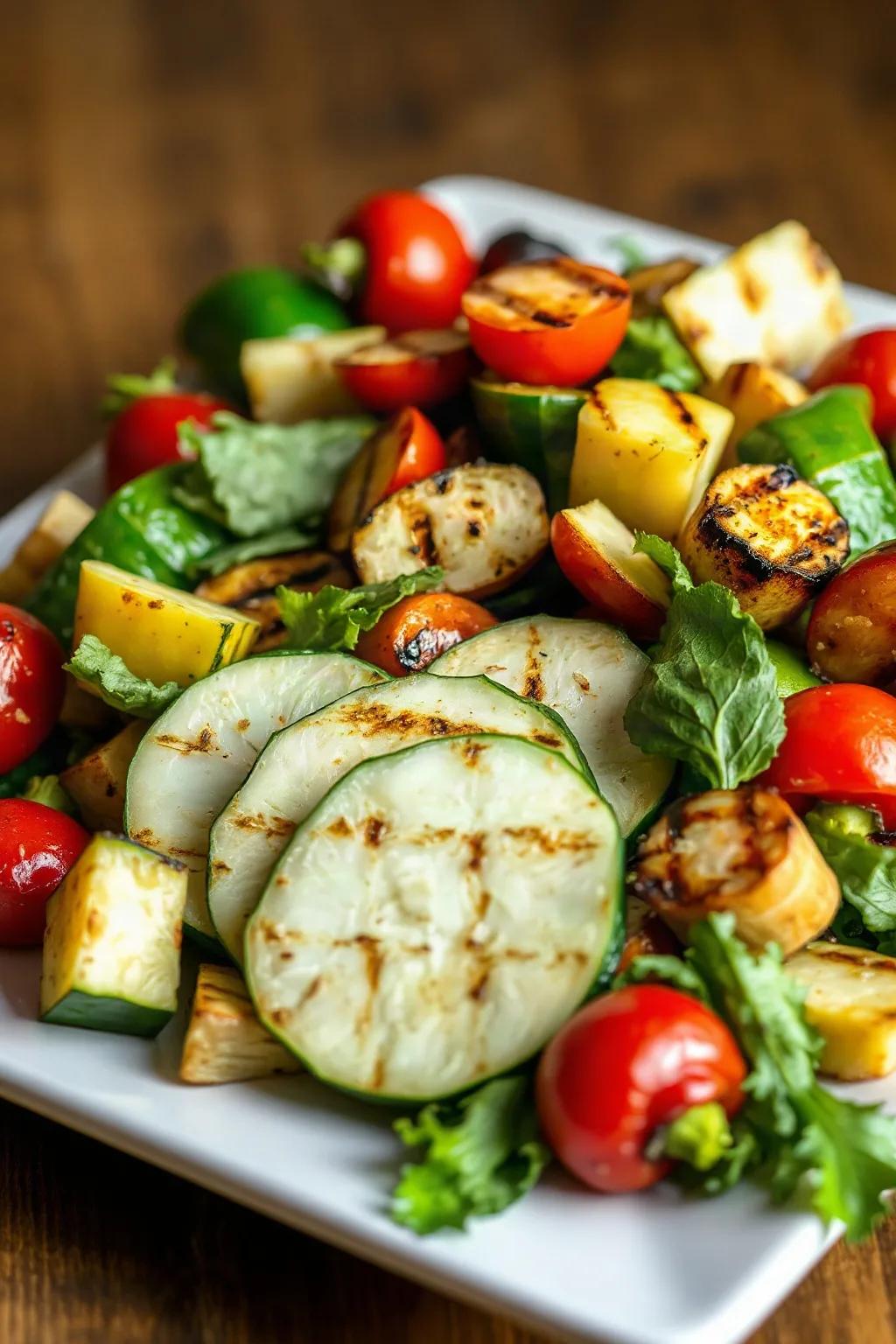 Grilled Vegetable Salad with Garlic