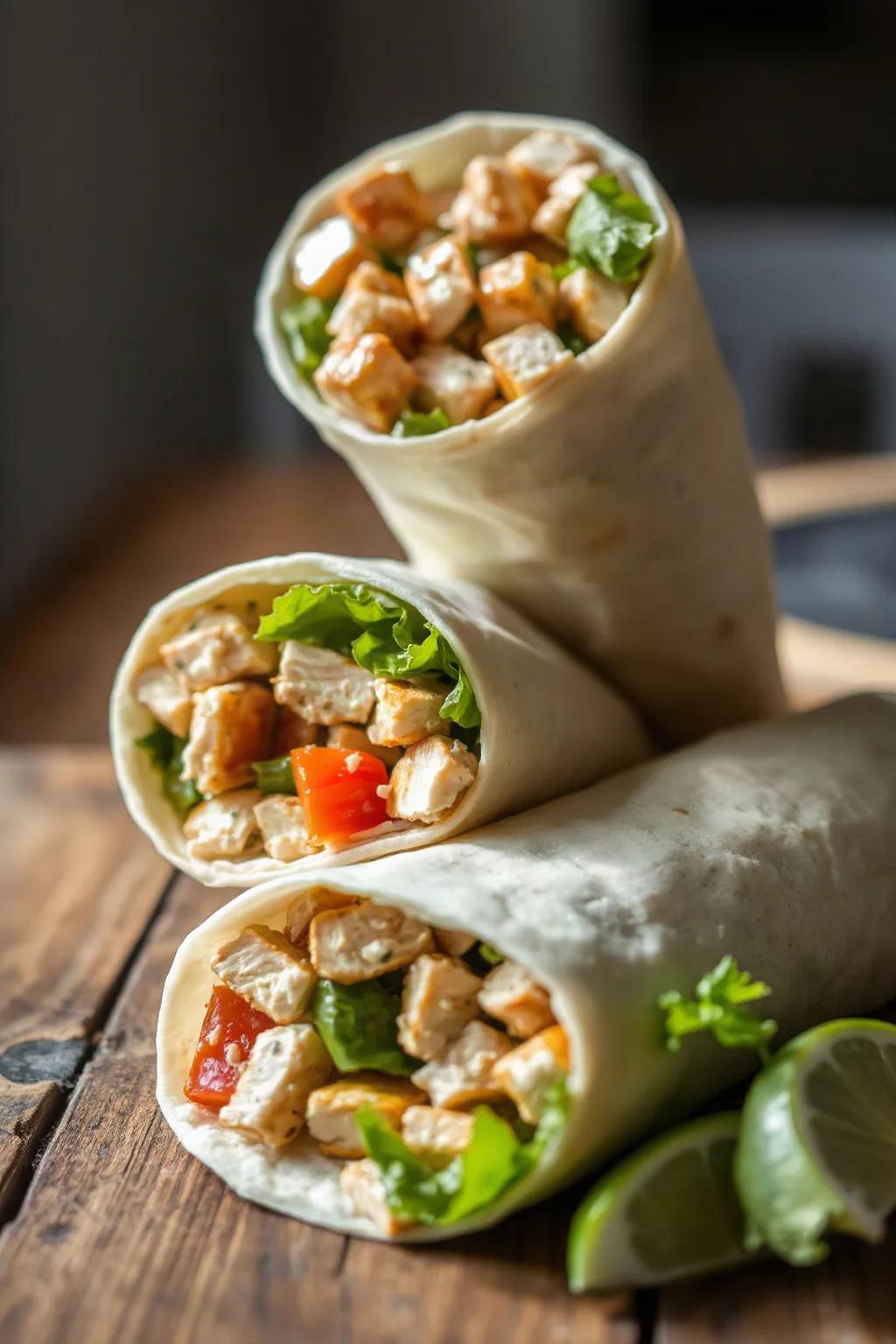 Grilled Chicken Salad Wraps