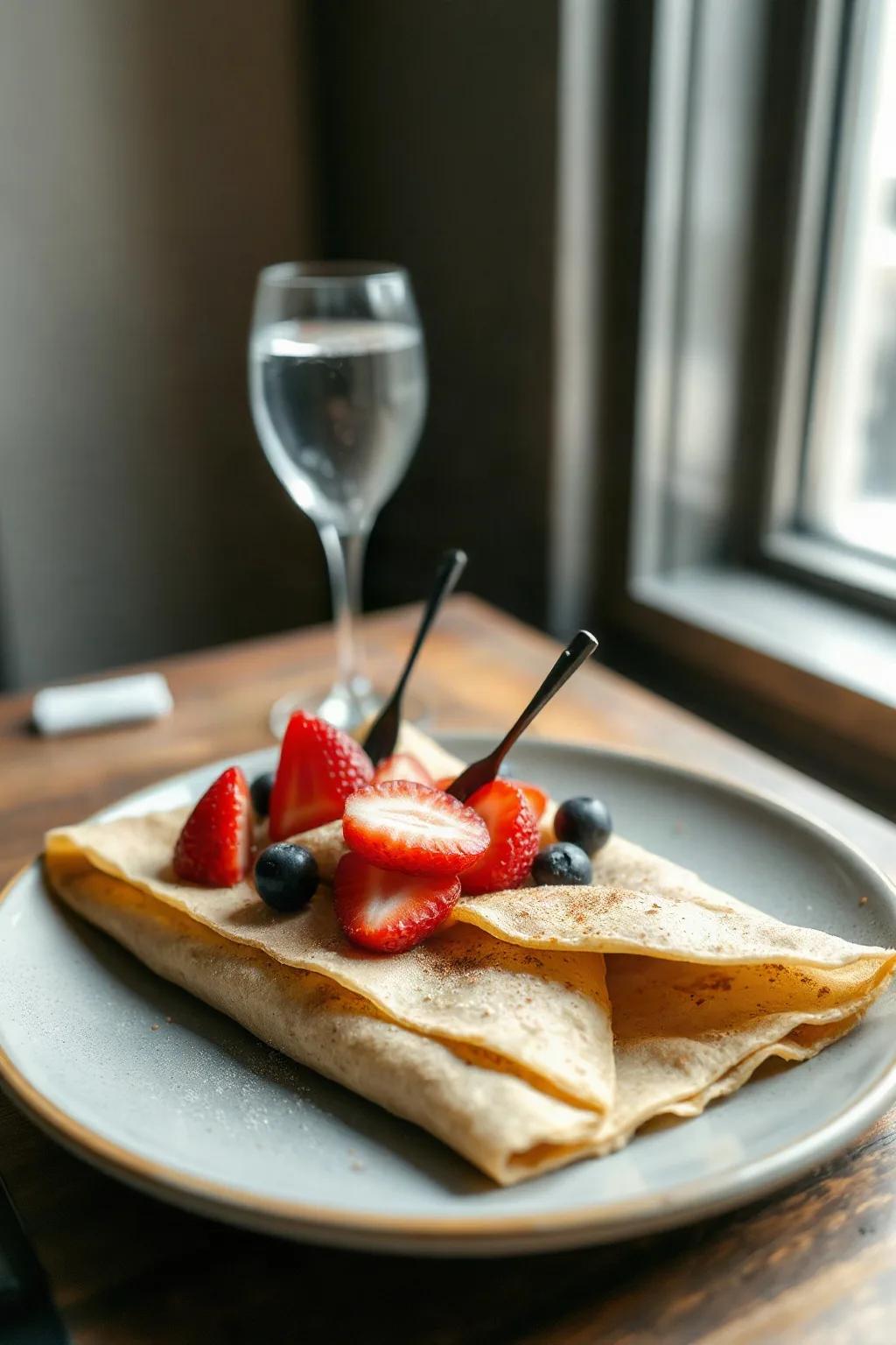 Crêpes de Trigo Sarraceno con Agua Mineral
