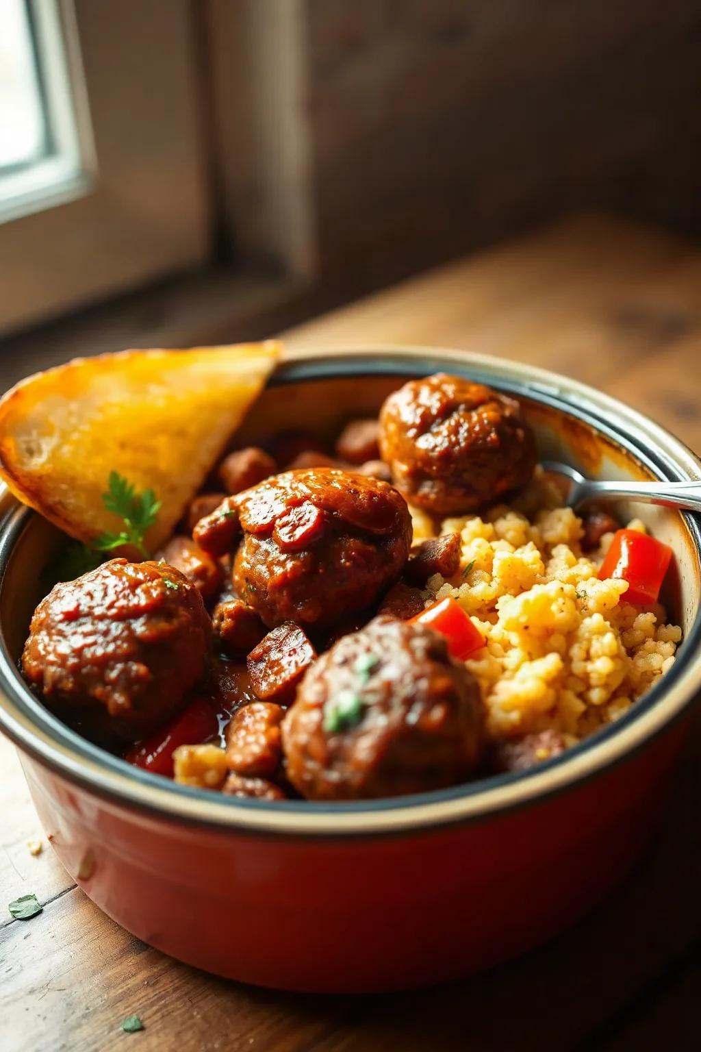 One-Pot Couscous with Merguez Meatballs