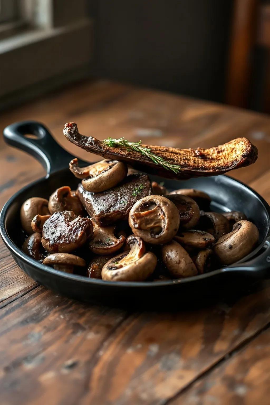 Braised Moose with Mushrooms