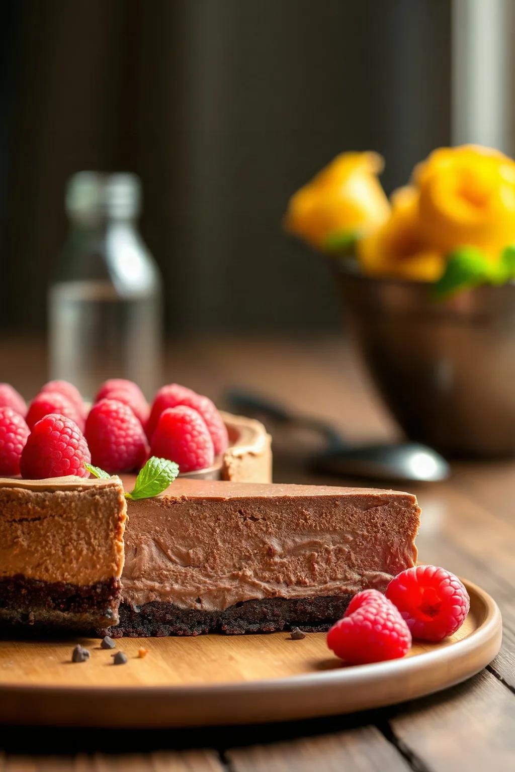 Gluten-Free Chocolate Raspberry Cheesecake