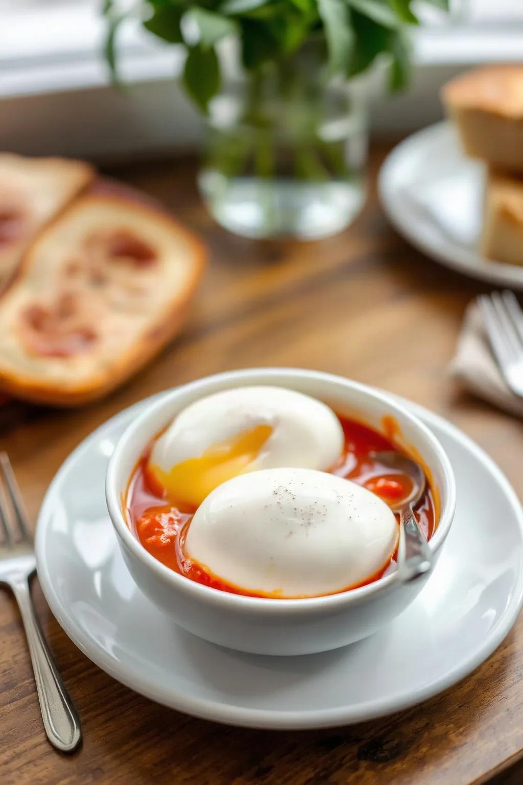Œufs pochés en sauce tomate
