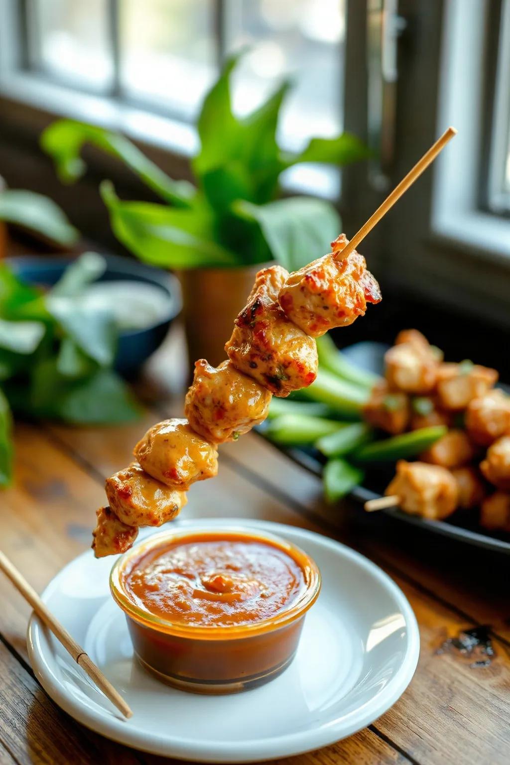 Brochettes de poulet et sa sauce satay