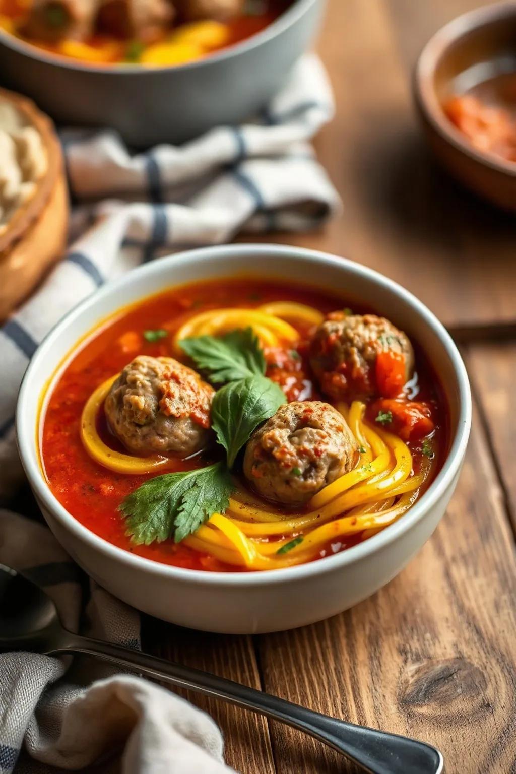 Meatball and Spaghetti Squash Soup