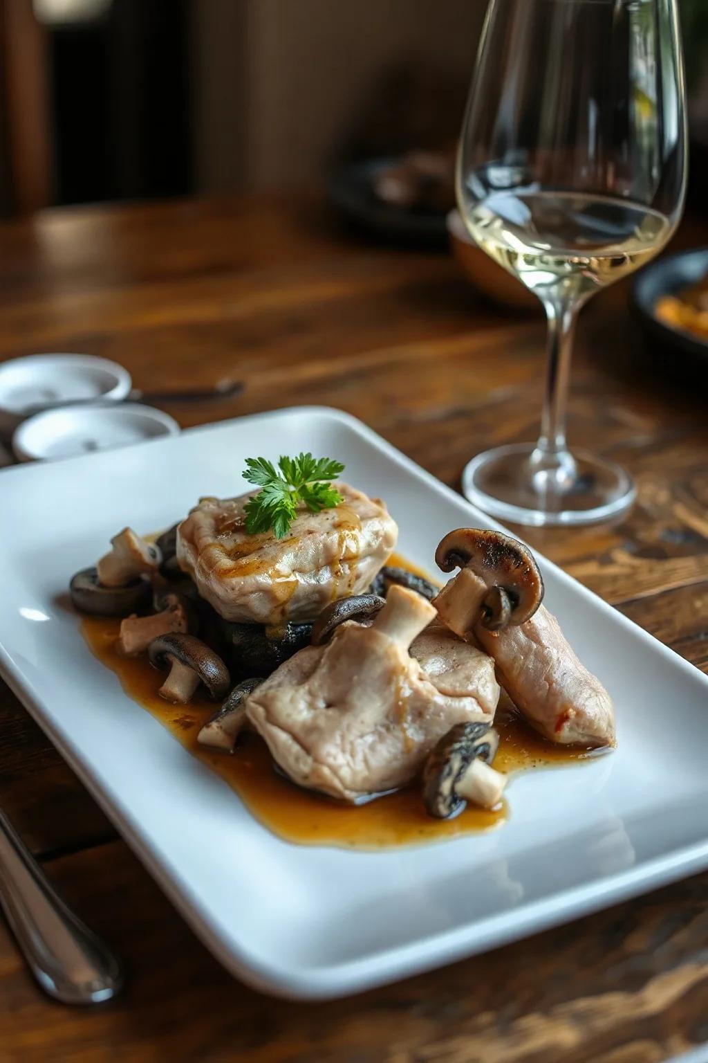 Veal Sweetbread Appetizer with Mushrooms