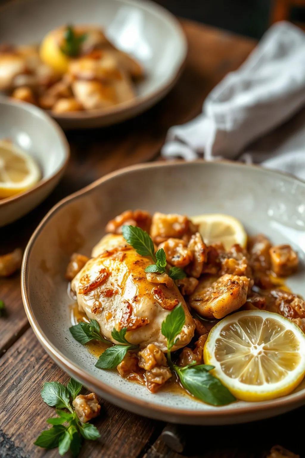 Poulet au citron et aux oignons