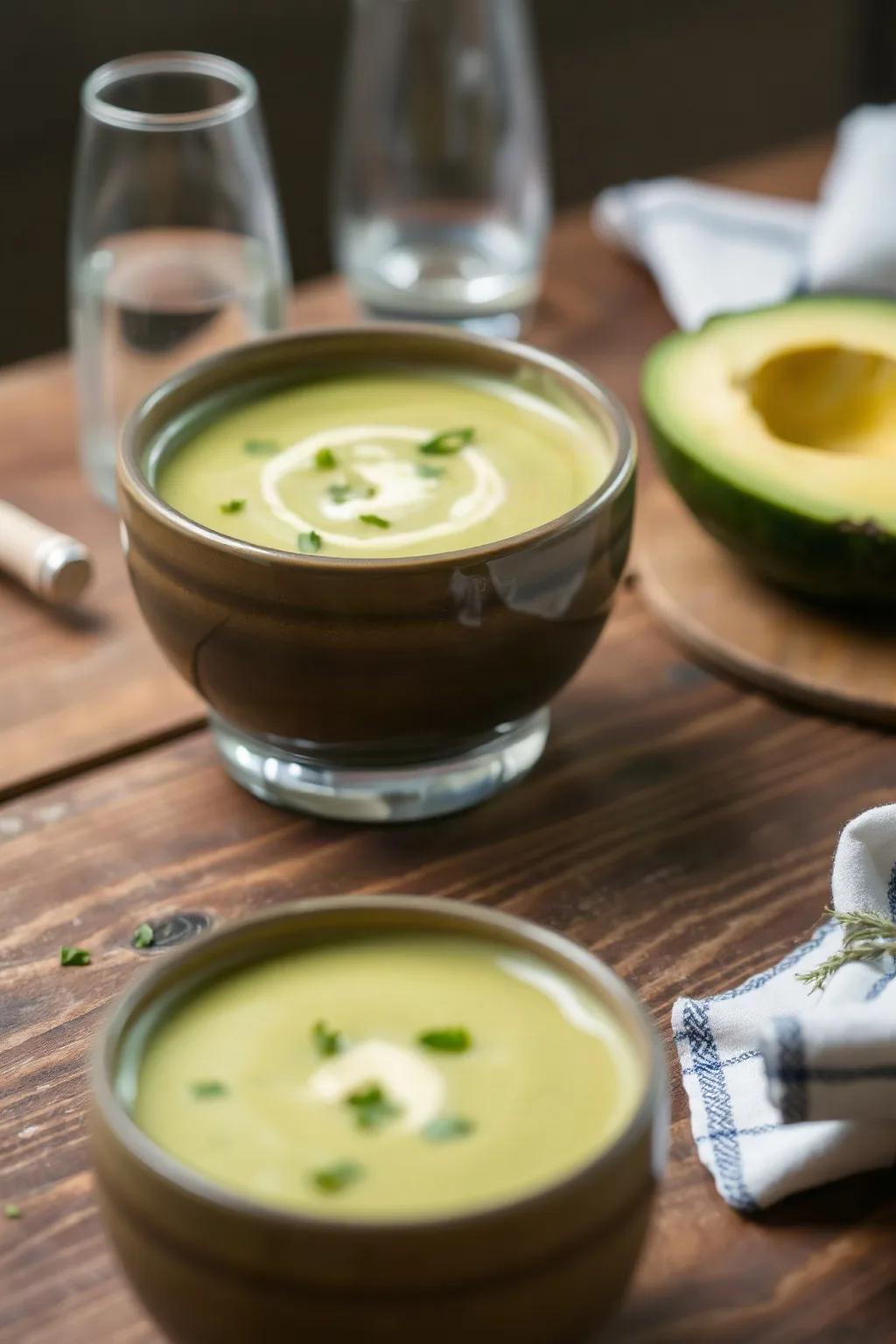 Cold Avocado and Cucumber Soup