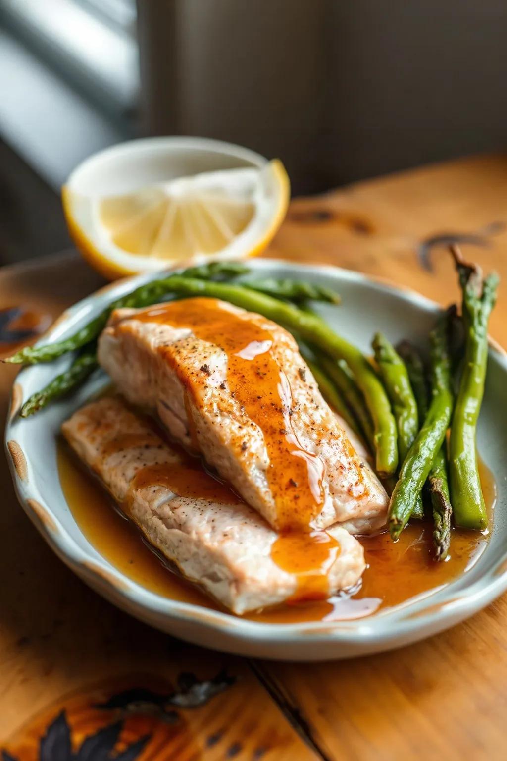 Pan-Seared Salmon with Ginger Maple Sauce