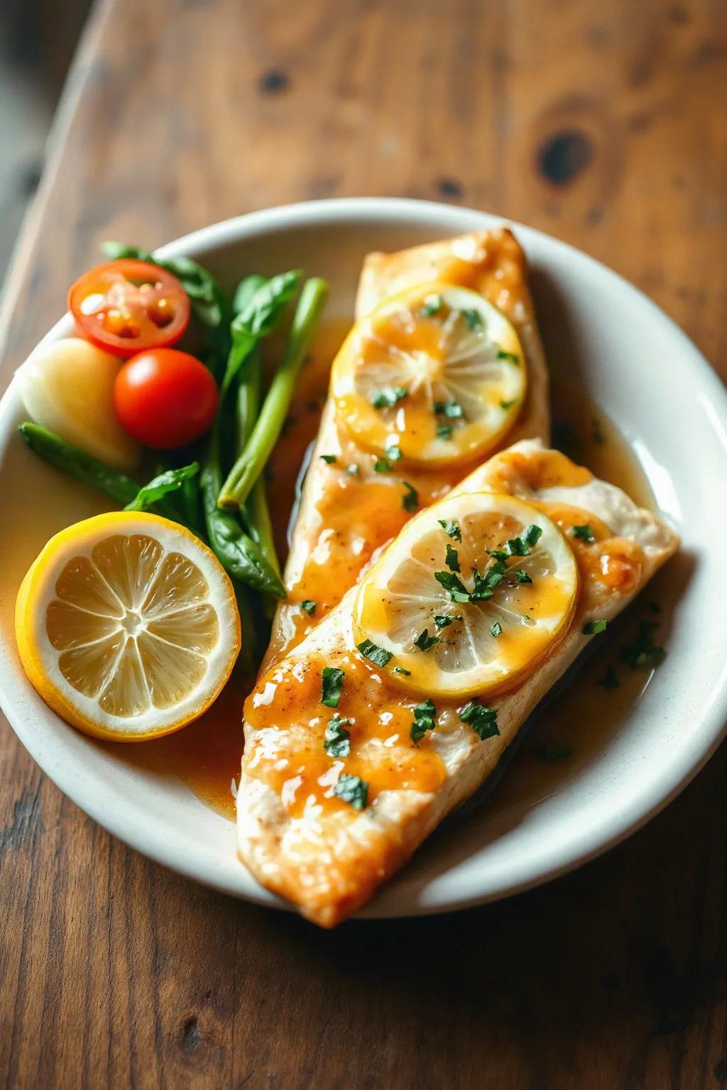 Truite laquée au citron et au miel