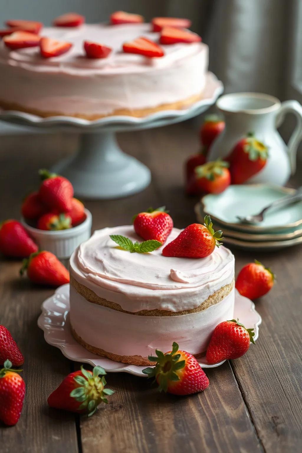 Gâteau mousse aux fraises sans gélatine