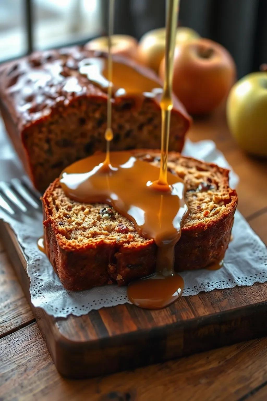 Apple Pecan Bread with Maple Sauce