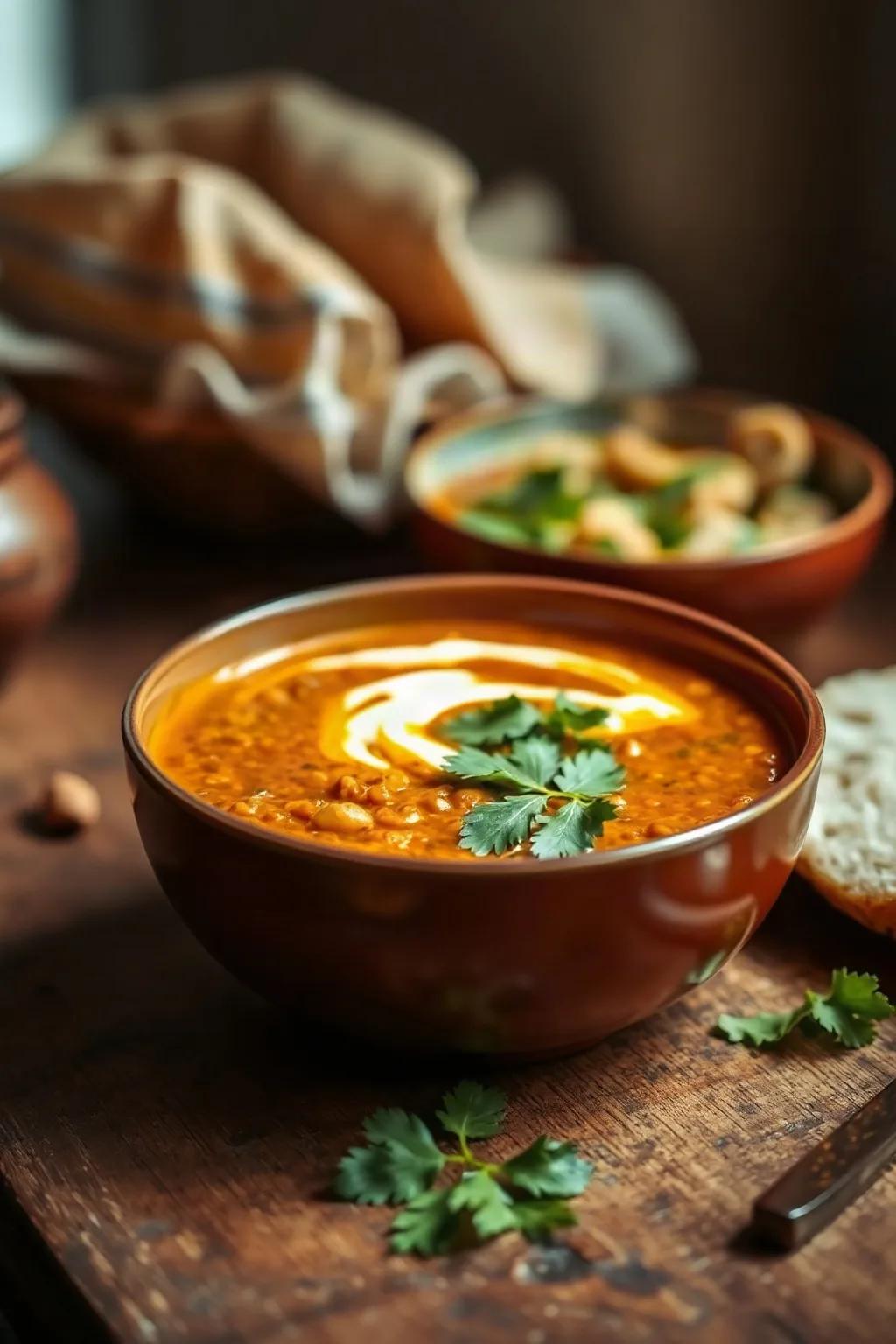 Sopa de Lentejas Rojas al Estilo Indio