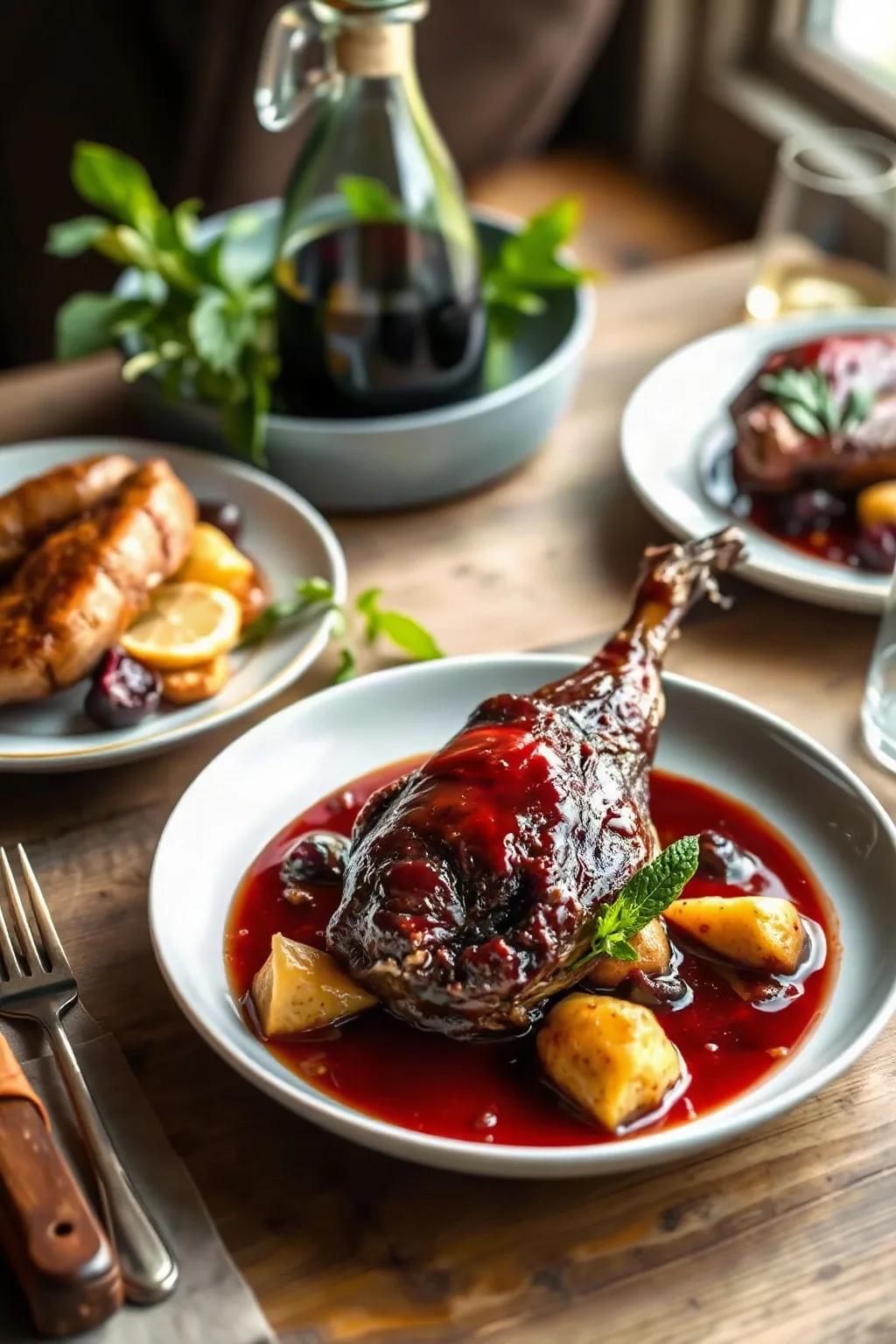 Partridge in Red Wine Sauce