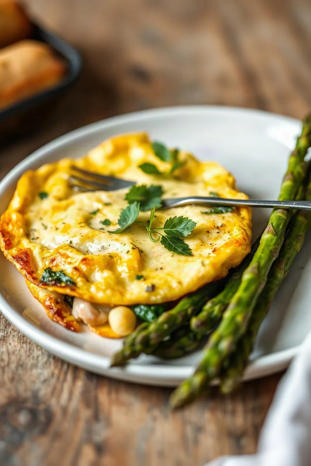 Omelette aux fines herbes et aux asperges