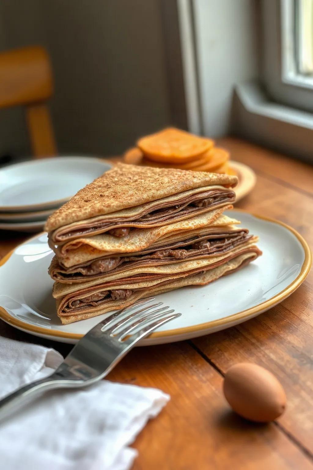 Chocolate Hazelnut Mille Crepes Cake