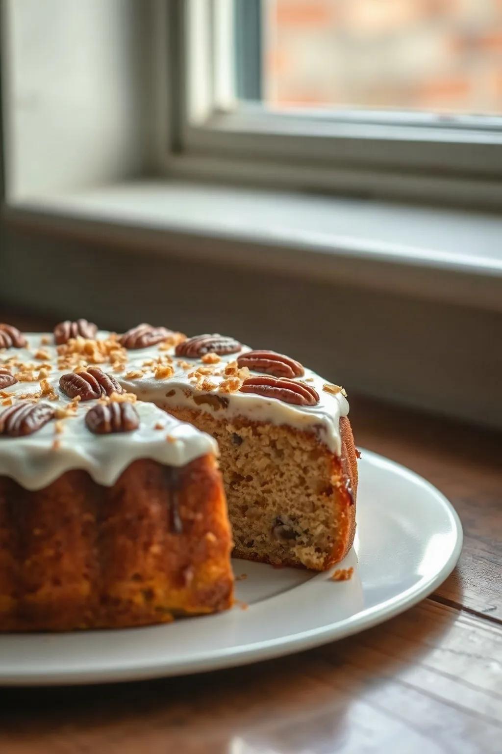 Sour Cream and Pecan Cake