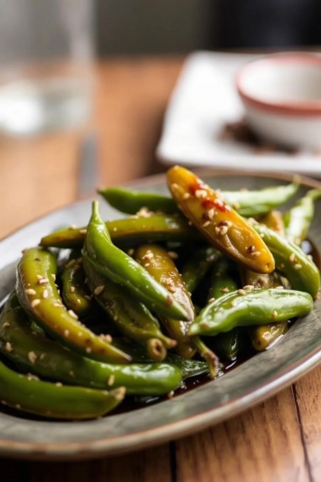 Shishito Peppers with Sesame and Soy