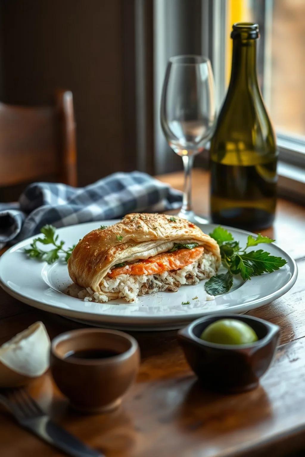 Saumon en croûte koulibiac