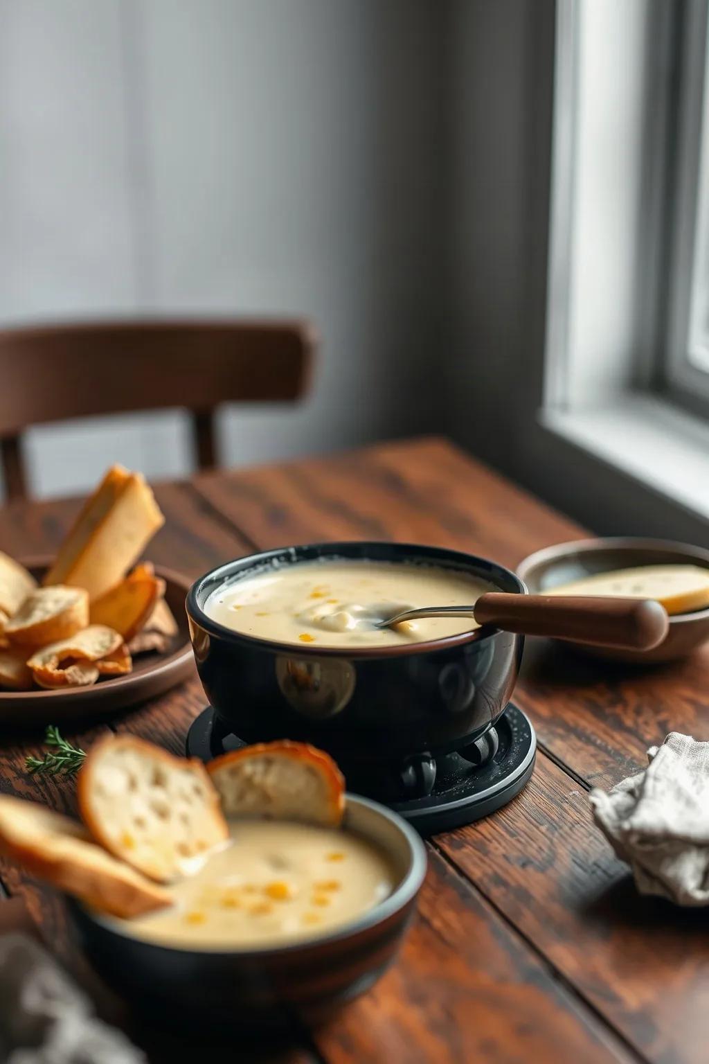 Three Cheese Parmesan Fondue