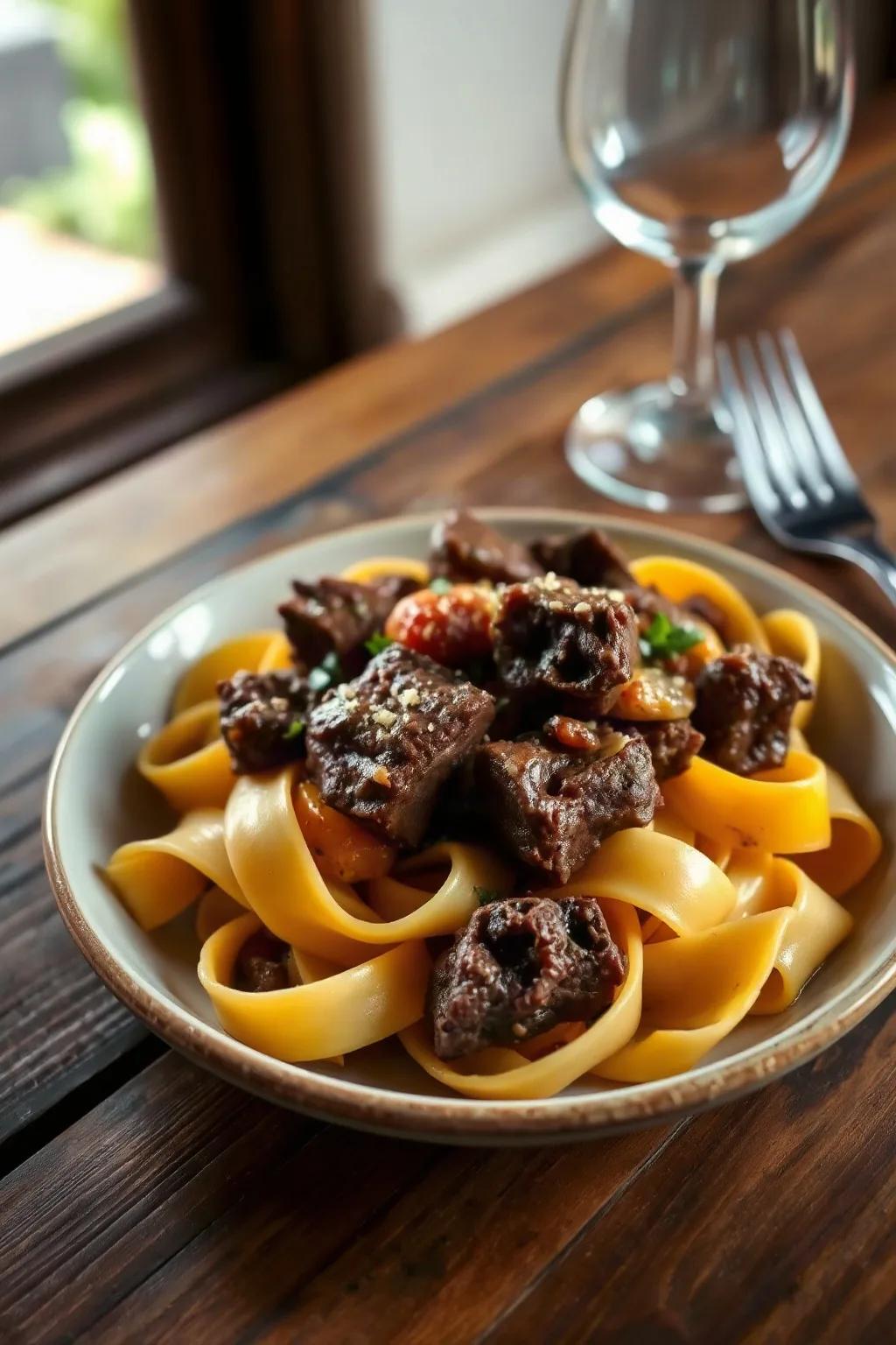Pappardelle con Carne de Res y Calabaza