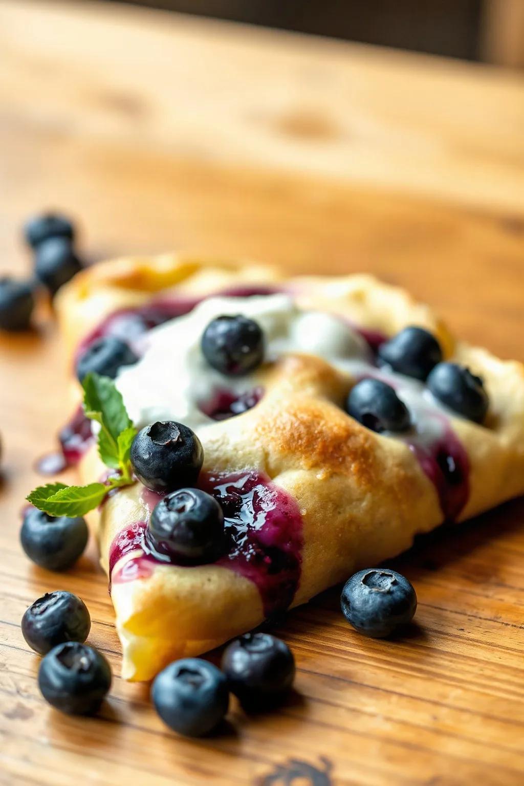 Blueberry Dutch Baby Soufflé Crêpe