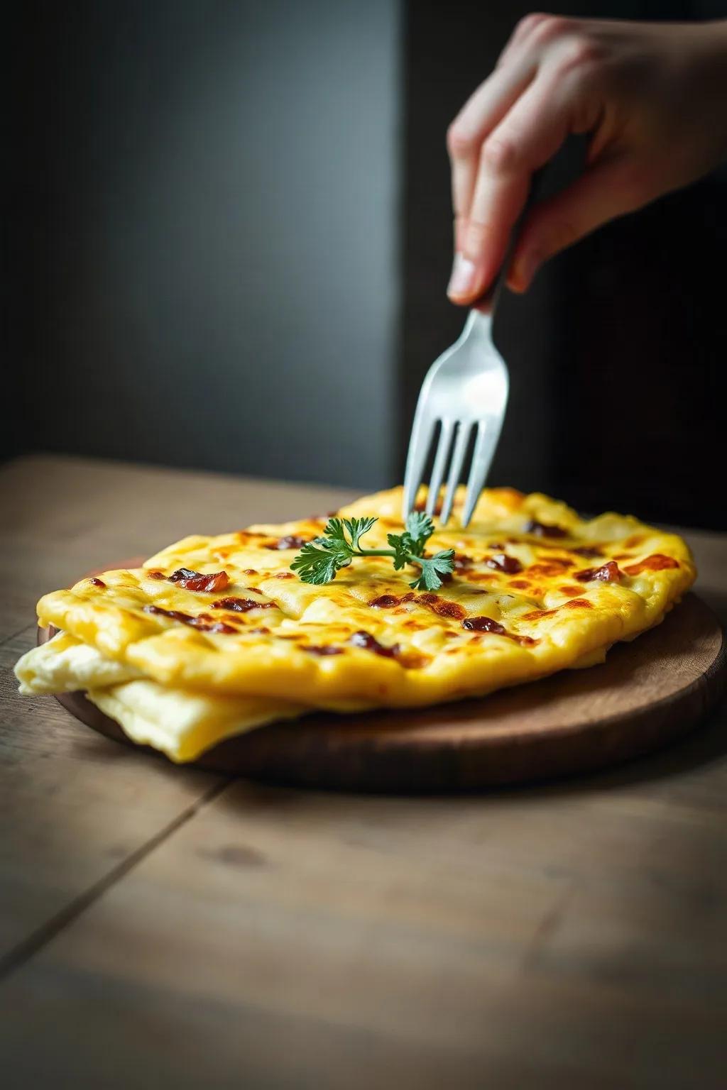 Omelette aux poireaux et au chèvre