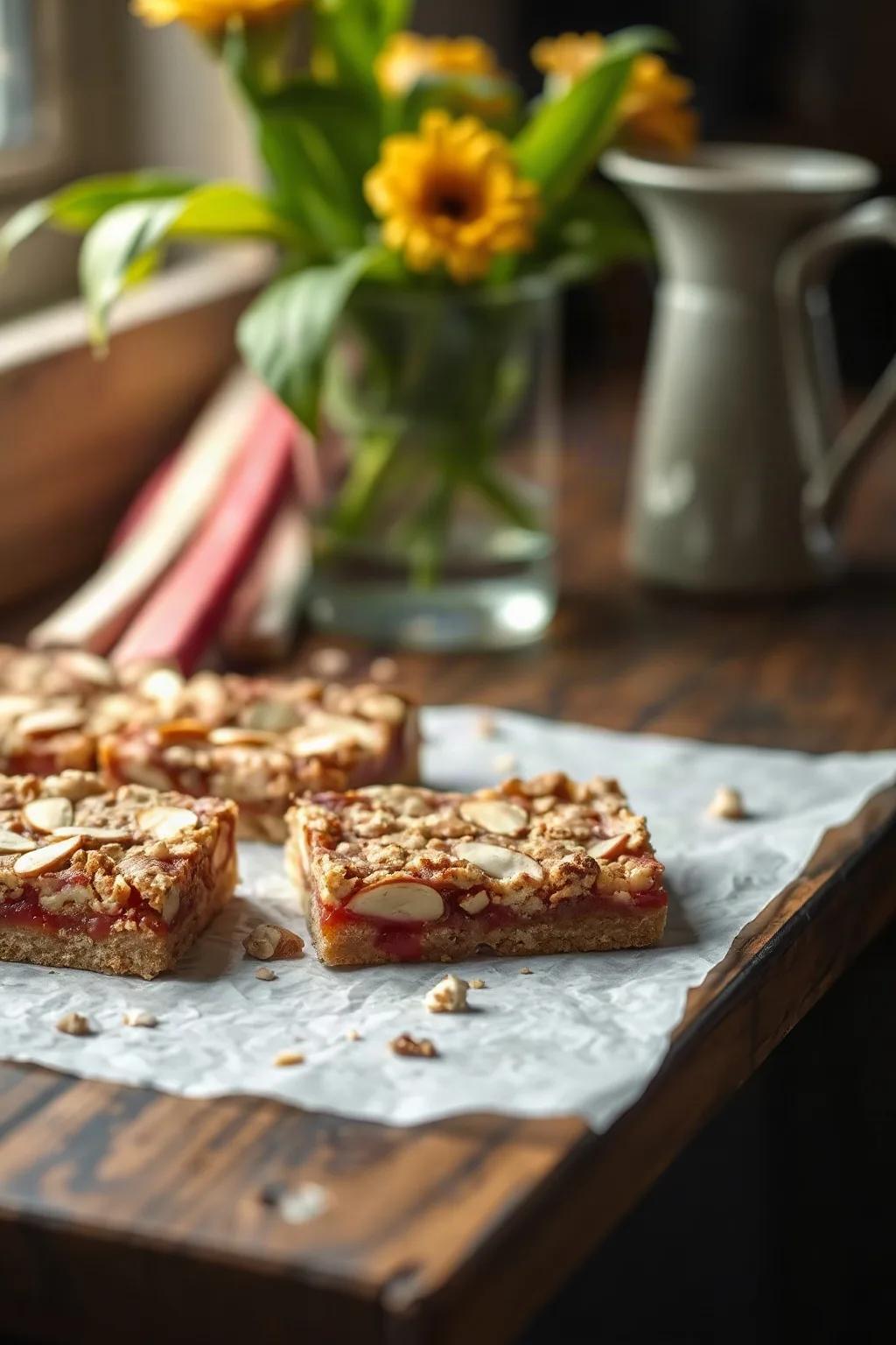 Rhubarb and Almond Squares