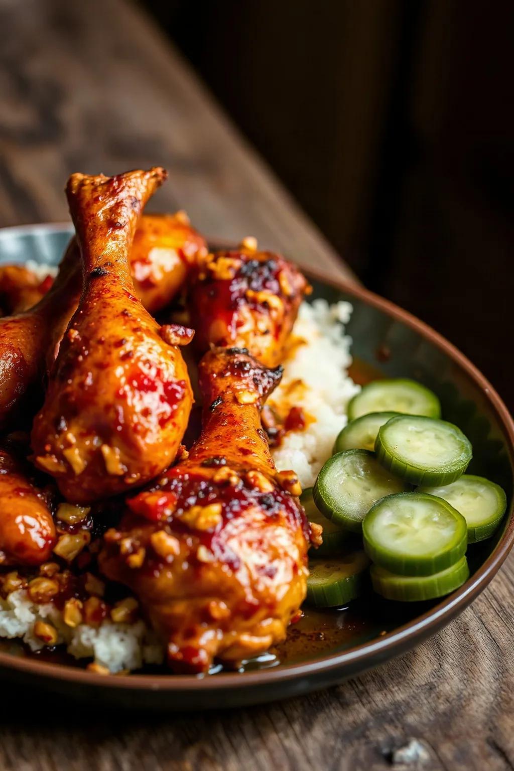 Poulet au sumac et concombres acidulés