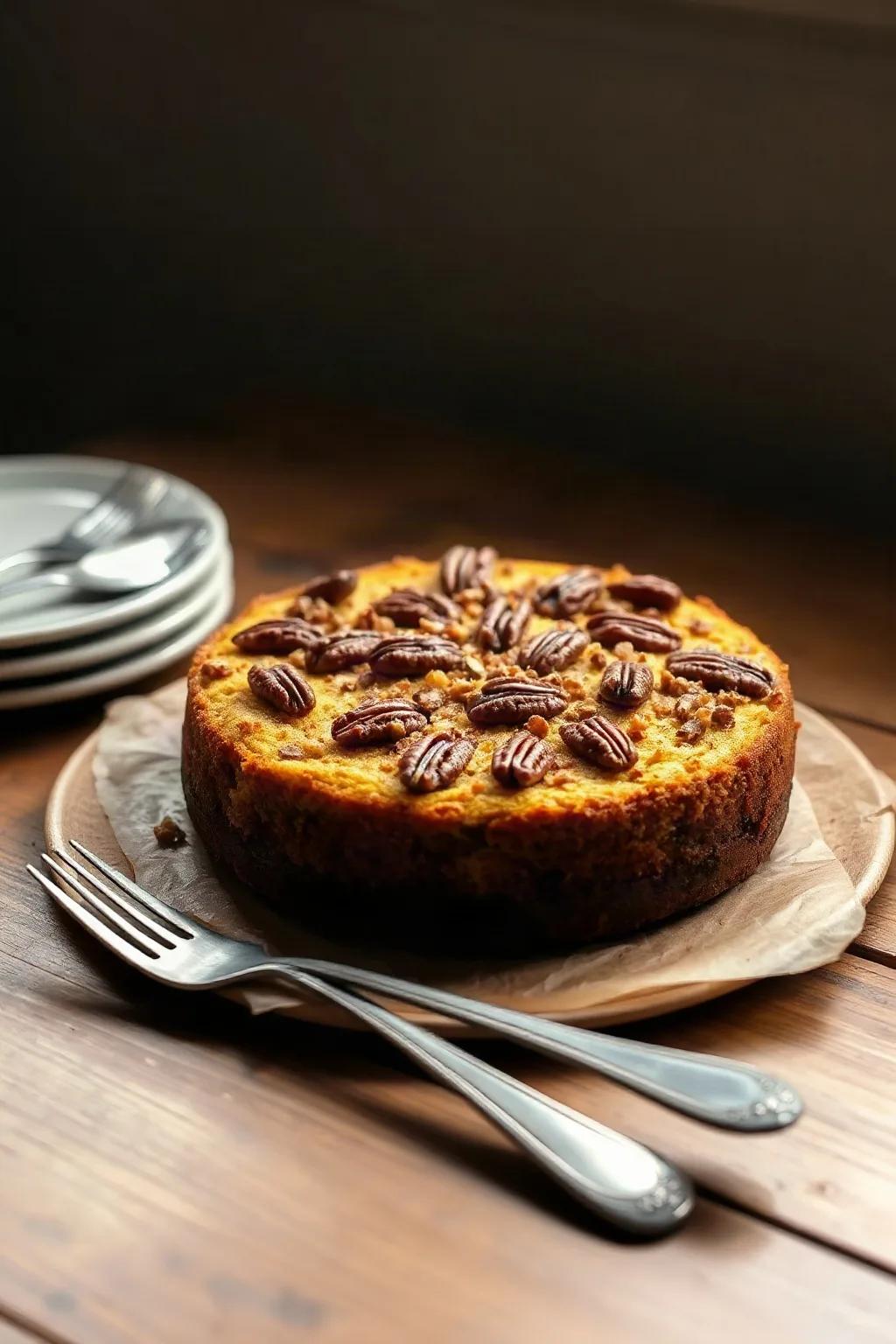 Gâteau à la courge et crumble de pacanes