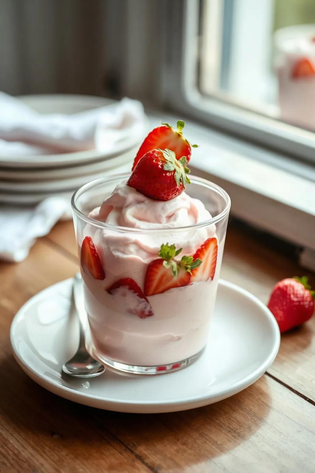 Mousse crémeuse aux fraises