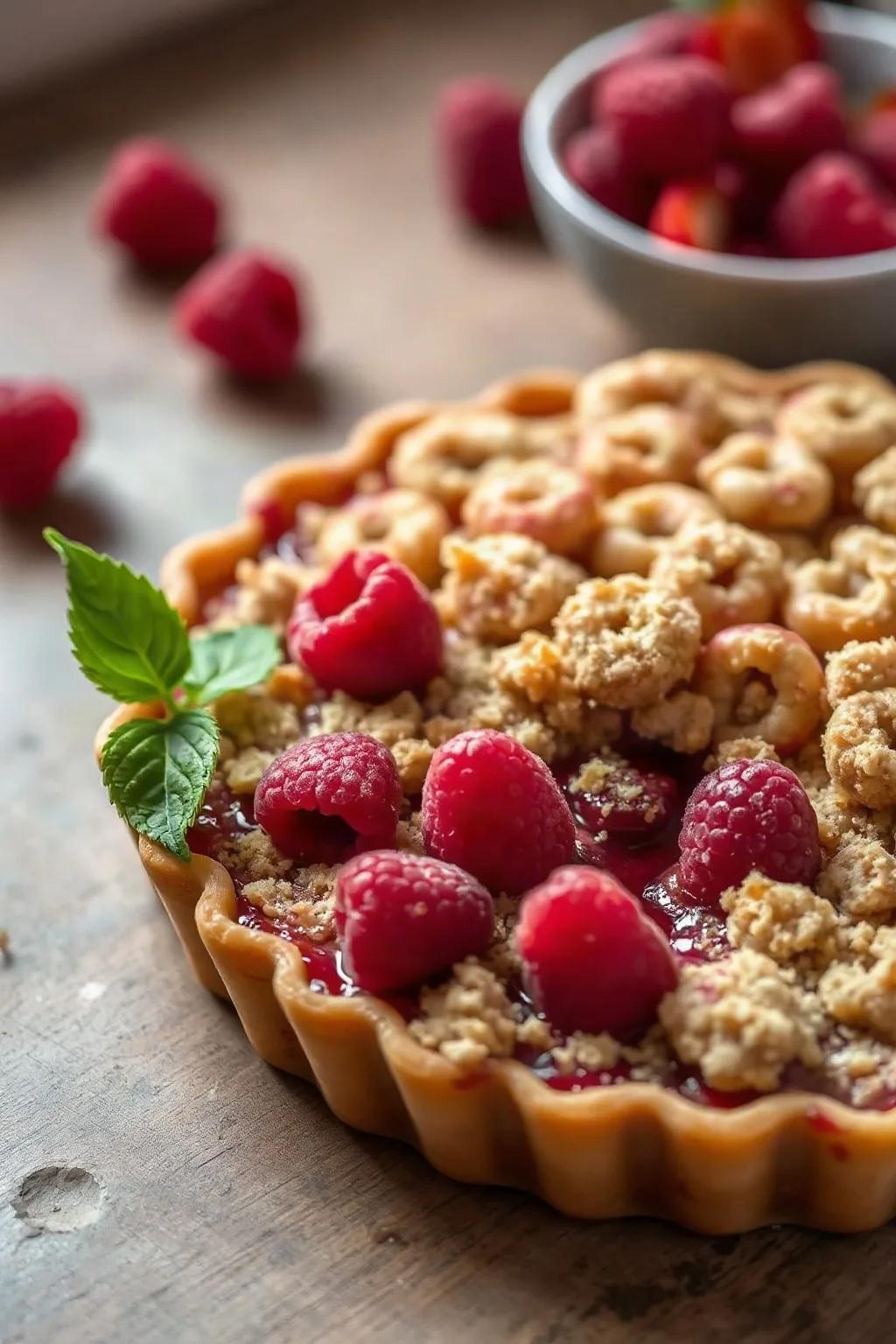 Tarta de Frambuesa con Crumble