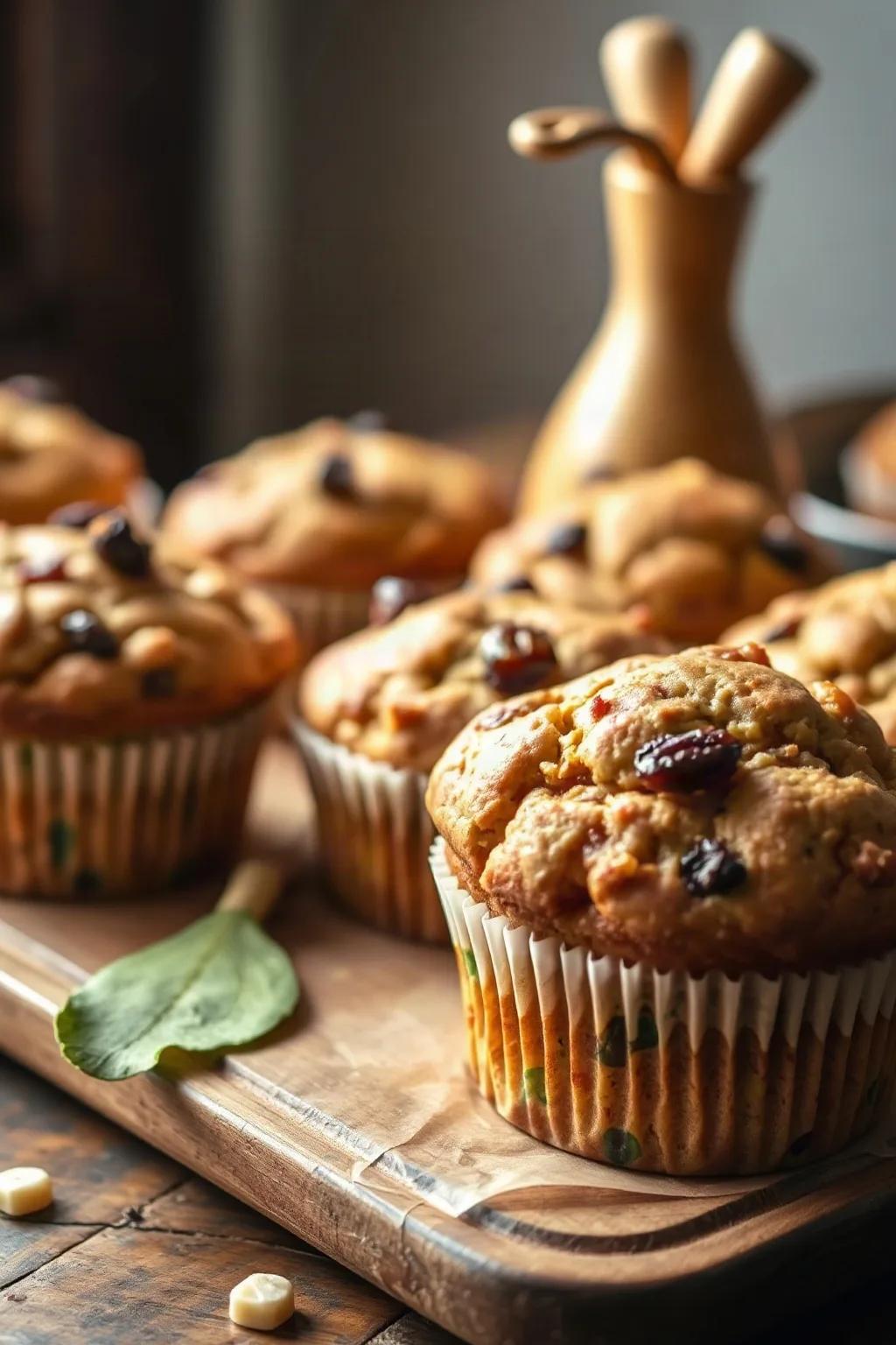 Zucchini, Apple and Raisin Muffins